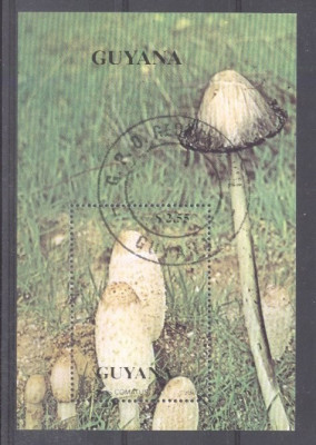 Guyana 1990 Mushrooms, perf. sheet, used T.152 foto