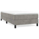 Cumpara ieftin Cadru de pat cu arcuri, gri deschis, 90x200 cm, catifea
