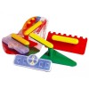 Set Zidarie Copii Androni Giocattoli, 3 Unelte Plastic: Mistrie, Boloboc, Gletiera, 22cm, Jucarii Nisip, +3 Ani