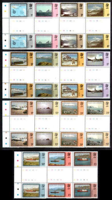 Falkland Dep 1980, Mi #78-92 I**, harta, fauna, vapoare, MNH! Cota 66 &euro;!