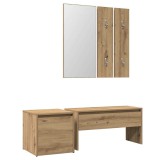 Cumpara ieftin Set de mobilier pentru hol din lemn de stejar artizanal