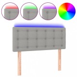 Cumpara ieftin Tablie de pat cu LED, gri deschis, 90x5x78/88 cm, textil