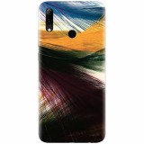 Husa silicon pentru Huawei P Smart 2019, Colorful Peacock Feathers