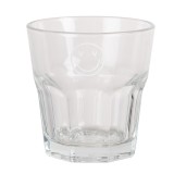 Cumpara ieftin Set 6 pahare sticla transparenta alba Smile &Oslash; 8x8 cm / 200 ml