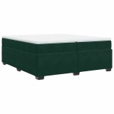 Cumpara ieftin Pat box spring cu saltea, verde inchis, 200x200 cm, catifea