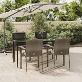 Gossi set mobilier gradina cu perne, 5 piese, negru si gri, poliratan