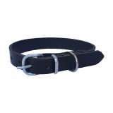 Zgarda Caini Piele Naturala Neagra 50cm Ajustabila 30-39cm, Talie Medie, Latime 2cm