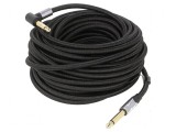 Cablu Jack 6,35mm plug, Jack 6,35mm unghiular plug 10m negru