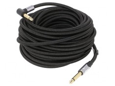 Cablu Jack 6,35mm plug, Jack 6,35mm unghiular plug 10m negru