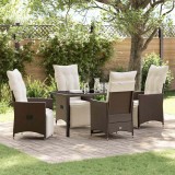 Cumpara ieftin Set de masă pentru grădină cu pernă 5 pcs Maro Rattan poli