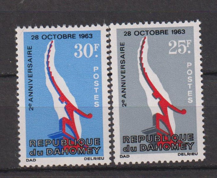 DAHOMEY ANIVERSARE 1965 MI. 262-263 MNH