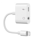 Adaptor Star de la lightning tata la lightning mama + jack mama 3.5mm