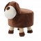Taburet pentru copii, rotund, model catelus, textil, lemn, maro, max 50 kg, 28x25 cm, Chomik GartenVIP DiyLine