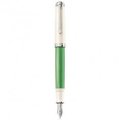 STILOU SOUVERAN M605 PENITA M CORP GREEN-WHITE ACCESORII PLACATE CU ARGINT