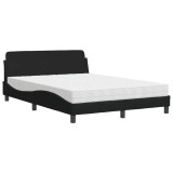 Cumpara ieftin Pat cu saltea, Dover, negru, 120x200 cm, textil
