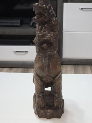 Superba statueta vintage cu leul chinezesc numit si cainele Foo foto