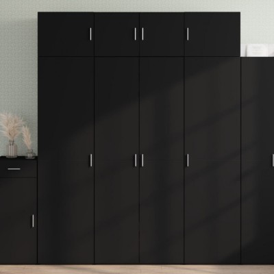 Gossi dulap inalt, negru, 80x42,5x185 cm, lemn prelucrat foto