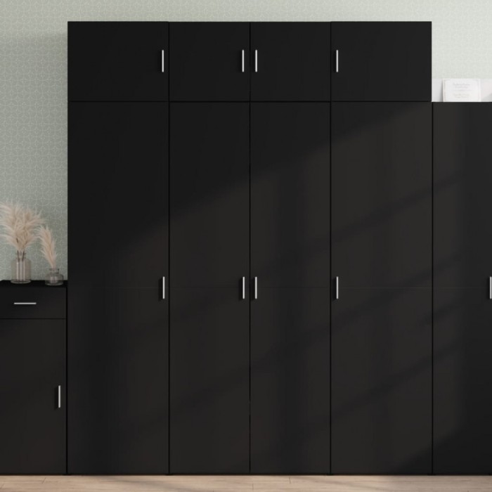 Gossi dulap inalt, negru, 80x42,5x185 cm, lemn prelucrat