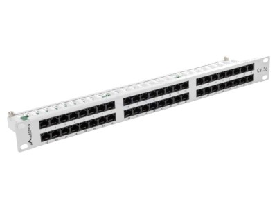 Patch Panel LANBERG 48 Porturi Cat 5e 19&amp;quot; RACK Alb foto