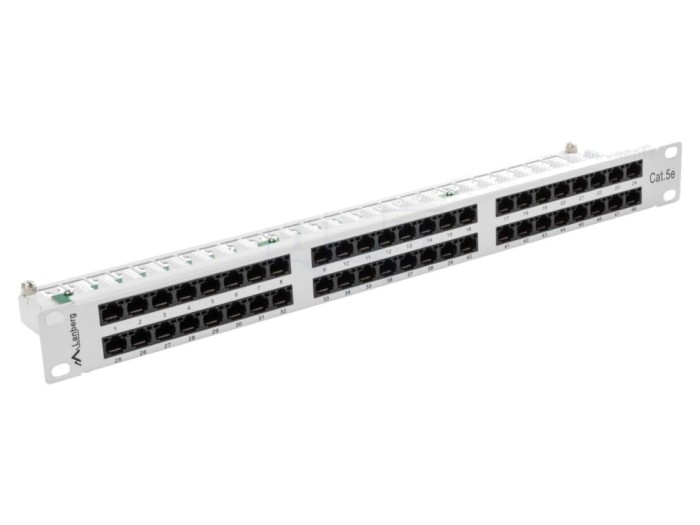 Patch Panel LANBERG 48 Porturi Cat 5e 19" RACK Alb