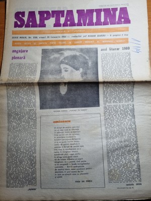 ziarul saptamana 16 ianuarie 1981-poeme de nichita stanescu foto