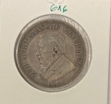 616 South African Republic 2&frac12; Shillings 1896, KM#7, Argint, buna