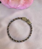 BRATARA VINTAGE DIN METAL CU DOUA CAPETE DIN ALAMA, MODEL TIP VIKING
