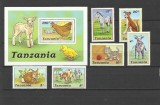 TANZANIA 1988 FAUNA ANIMALE DOMESTICE, Nestampilat