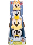 Jucarie baie Bluey Family pourers, set 3 cani stivuire plastic, multicolor, 1 an+