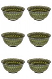 Set boluri, 6 piese, 500 ml, Ceramica, Verde