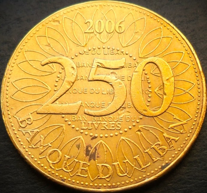 Moneda exotica 250 LIVRE(S) - LIBAN, anul 2006 * cod 1386