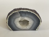 Superb mineral, piatra naturala semipretioasa GEODA de AGAT gri cu CUART, 1082 grame, Agata