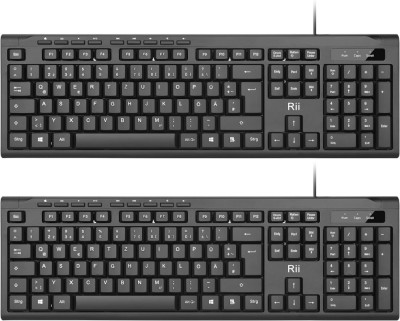 pachet de 2) tastatură USB, cu fir pentru computer, tastatură subțire foto
