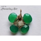 B39. Pandantiv de Lux - Fluture din Onix verde, se va reface la comanda Dvs