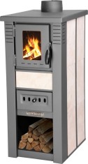 Soba pe lemne Strend Pro LAVA Ceramic bej, 6,5 kW, evacuare 120 mm