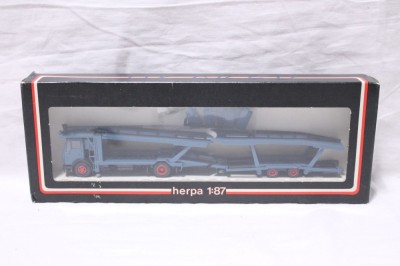 Macheta auto 1:87 HO Herpa 806 150 autotransporter platforma auto trailer foto