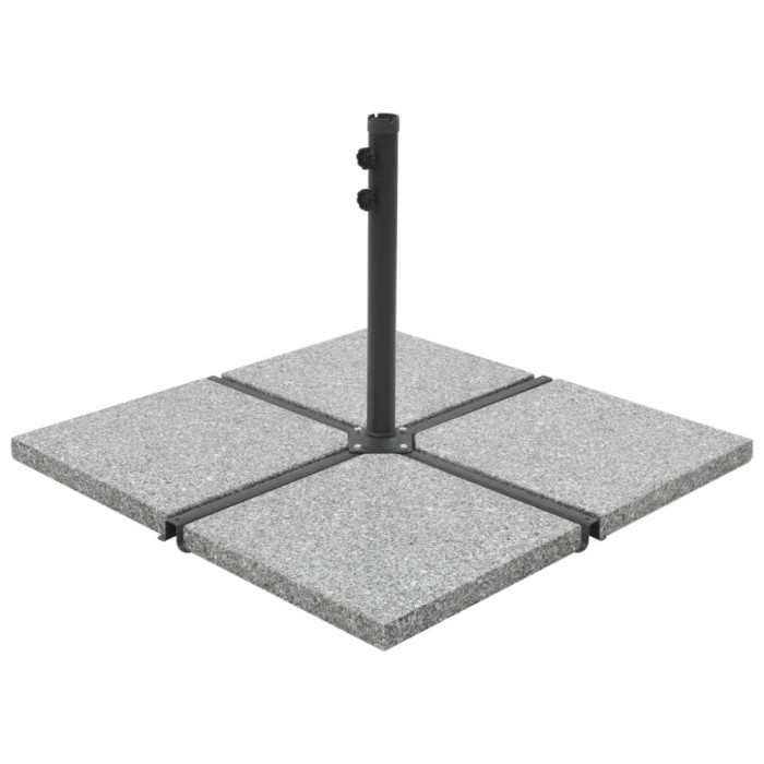 vidaXL Placă de greutate umbrelă, gri, 25 kg, granit, pătrat 45070