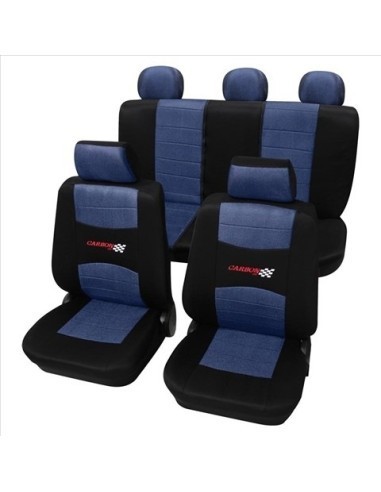 Set Huse Scaun Universale Carbon Petex Albastru-Negru