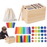 Jucarie de Sortare, Flippy, din Lemn, +36 Luni, Tip Montessori, Multicolor