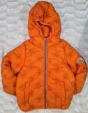 Geacă gluga portocaliu intens MONCLER unisex puf natural mărime 110cm (4-5 ani)