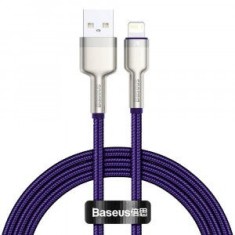 Cablu alimentare si date Baseus Cafule Metal, Fast Charging Data Cable pt. smartphone, USB la Lightning Iphone 2.4A, braided, 1m, violet