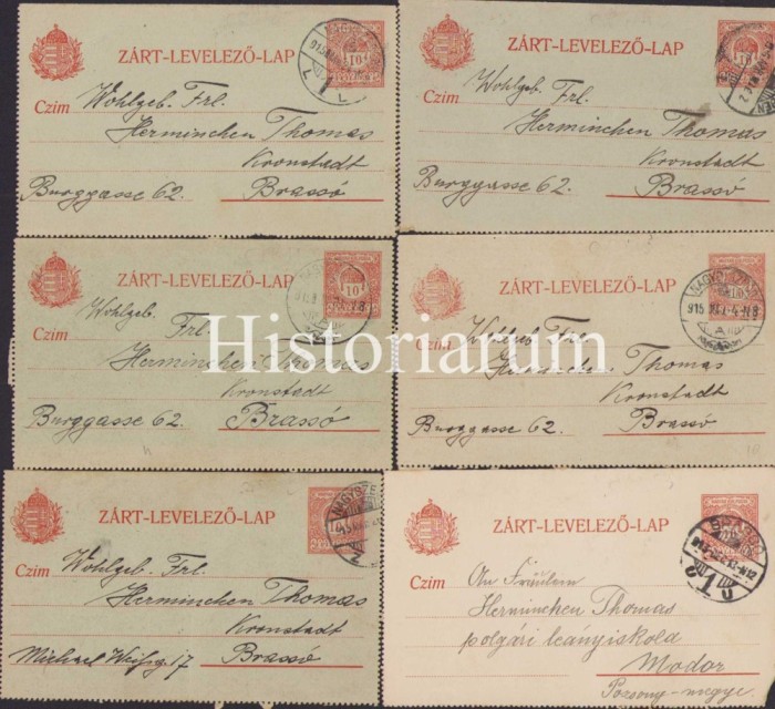 CP236 Lot 14 cărți poștale austro-ungare, Brașov, 1915