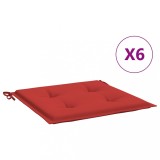 Perne scaune gradina 6 buc. rosu 40x40x4 cm tesatura Oxford