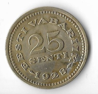 Moneda 25 senti 1928 - Estonia, cotatii bune!