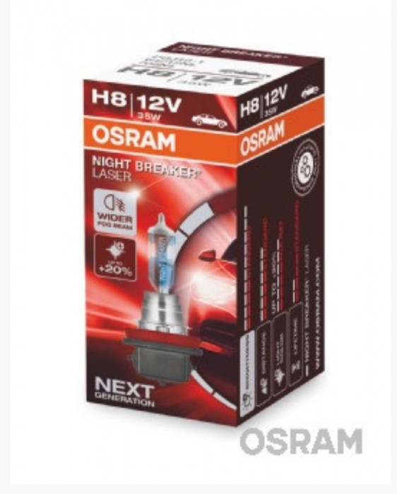 BEC 12V H8 35 W NIGHT BREAKER LASER NEXTGEN +150% OSRAM