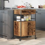 vidaXL Troler de bucătărie Lemn Vechi 56x43x89.5 cm Lemn Compus