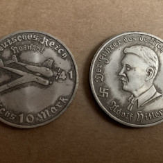 moneda 10 reichsmark 1941 Adolf Hitler Luftwaffe Germania nazista comemorativa