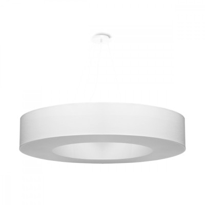 Candelabru Saturn Alb, Tesatura/Pvc/Otel, 8 Becuri Rotunde Minimalist De Interior foto