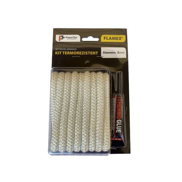 Kit termorezistent, snur rotund + tub adeziv, FLAMEX, &Oslash; 8 mm