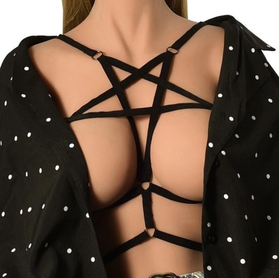 Top Harness Nadya Elastic si Reglabil, Aspect Mat, Negru, XS-L, Guilty Toys foto